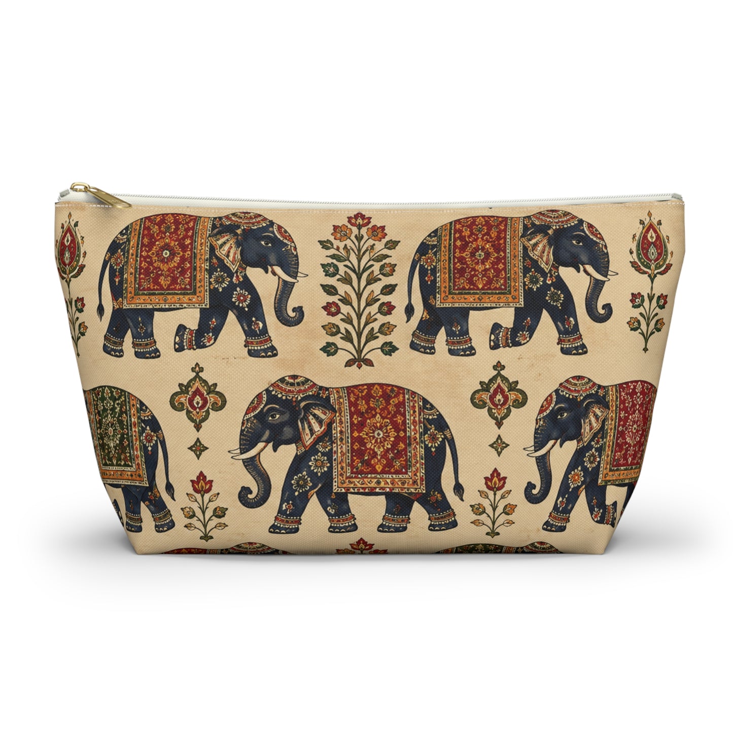Indian Vintage Traditional Elephant Tapestry Makeup Accessory Pouch