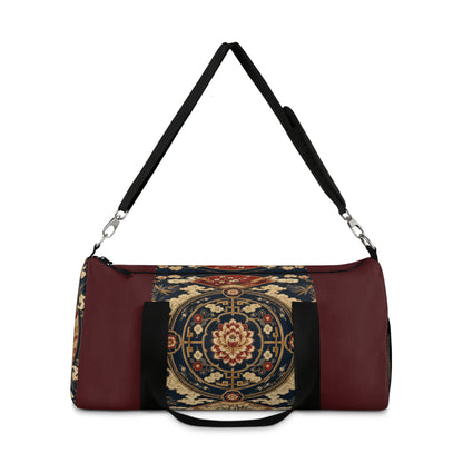 East Asian Mandala Maroon Red Duffel Gym Bag