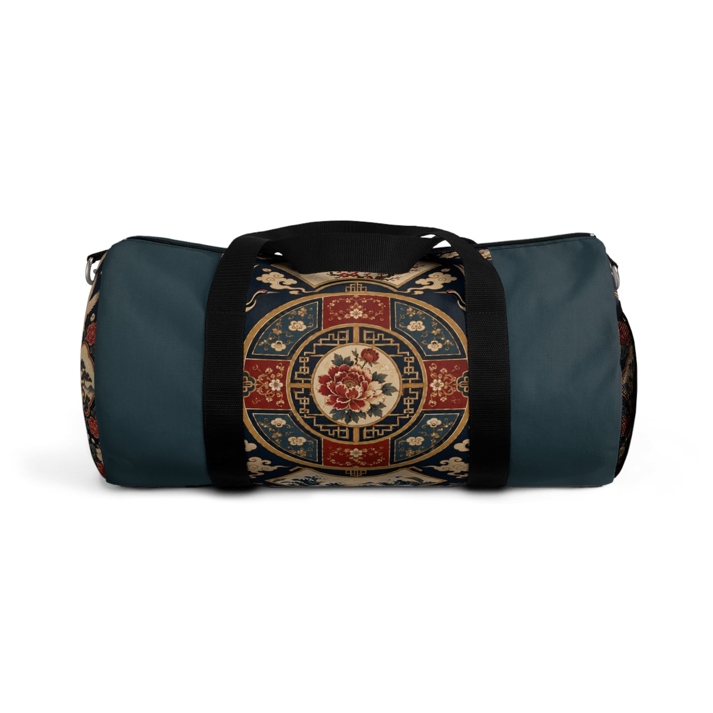 East Asian Oriental Medallion Myrtle Green Duffel Gym Bag