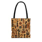 African Tribal Ethnic Silhouette Pattern Full Art Tote Bag