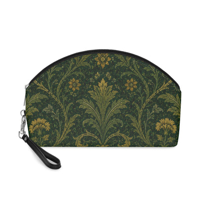 William Morris Forest Green Damask Floral Makeup Cosmetic bag