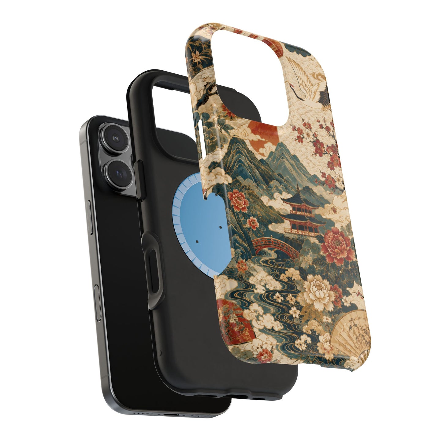 East Asian Vintage Landscape iPhone Case | Magnetic Impact-Resistant Case