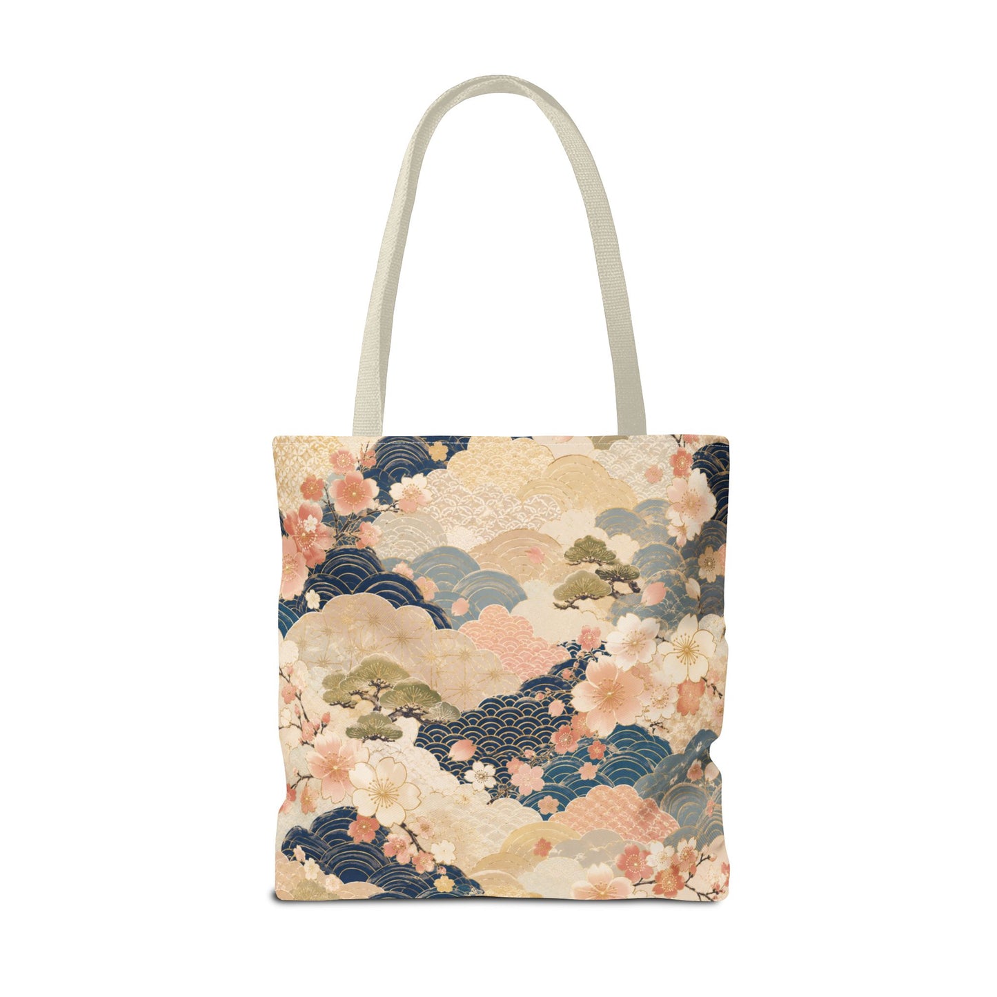 Vintage Japanese Waves & Clouds Painting Full Art Tote Bag
