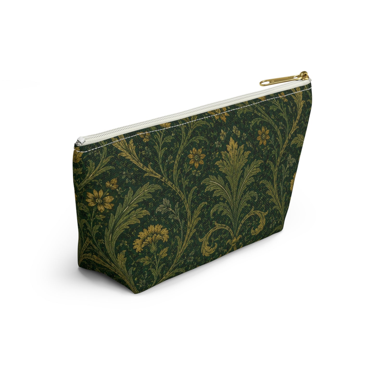 William Morris Forest Green Damask Makeup Accessory Pouch
