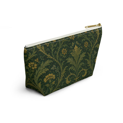 William Morris Forest Green Damask Makeup Accessory Pouch