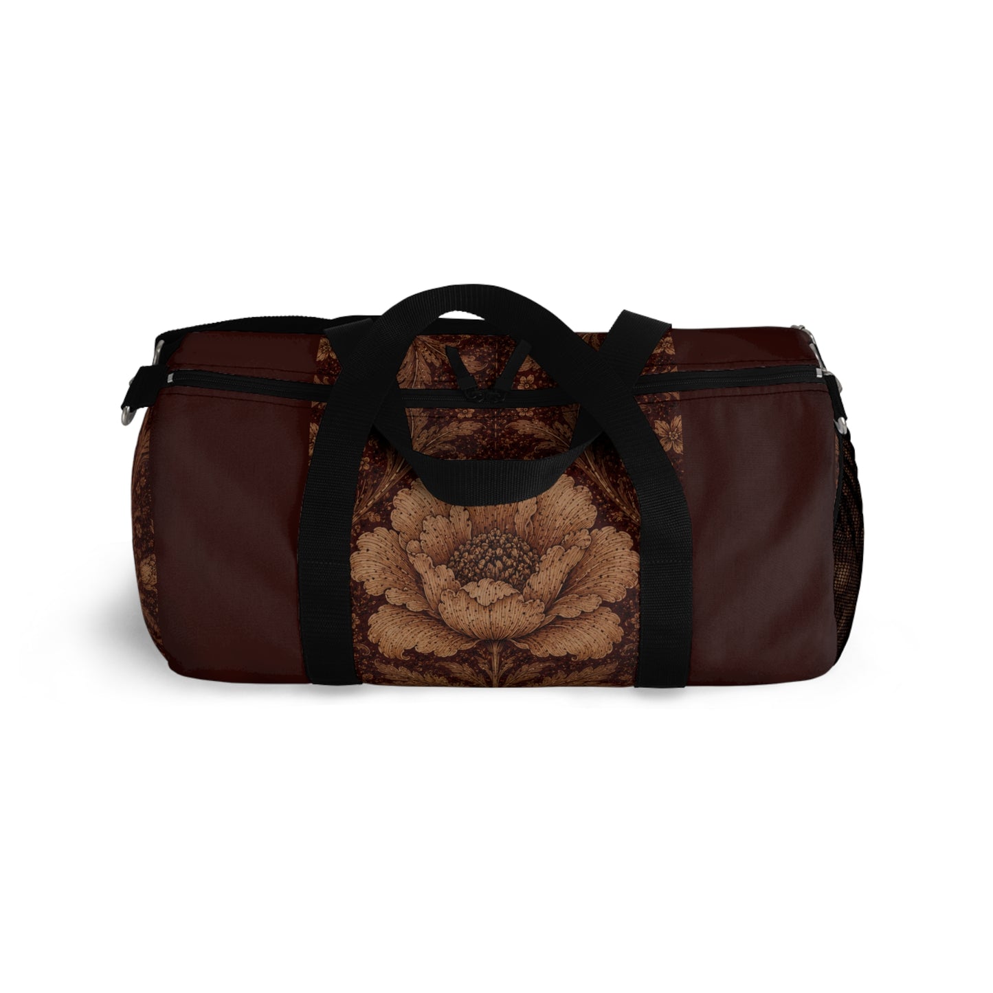 William Morris Floral Damask Maroon Rose Duffel Gym Bag