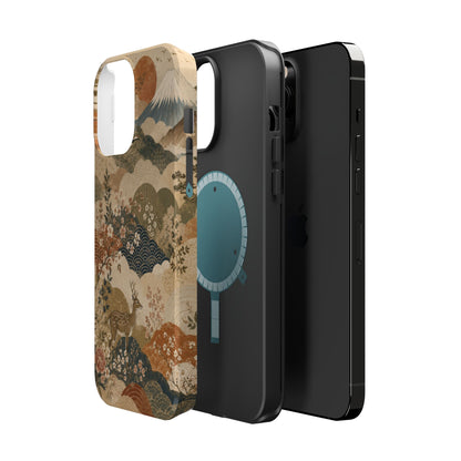 Vintage Japanese Animal Landscape Magnetic Impact-Resistant iPhone Cases