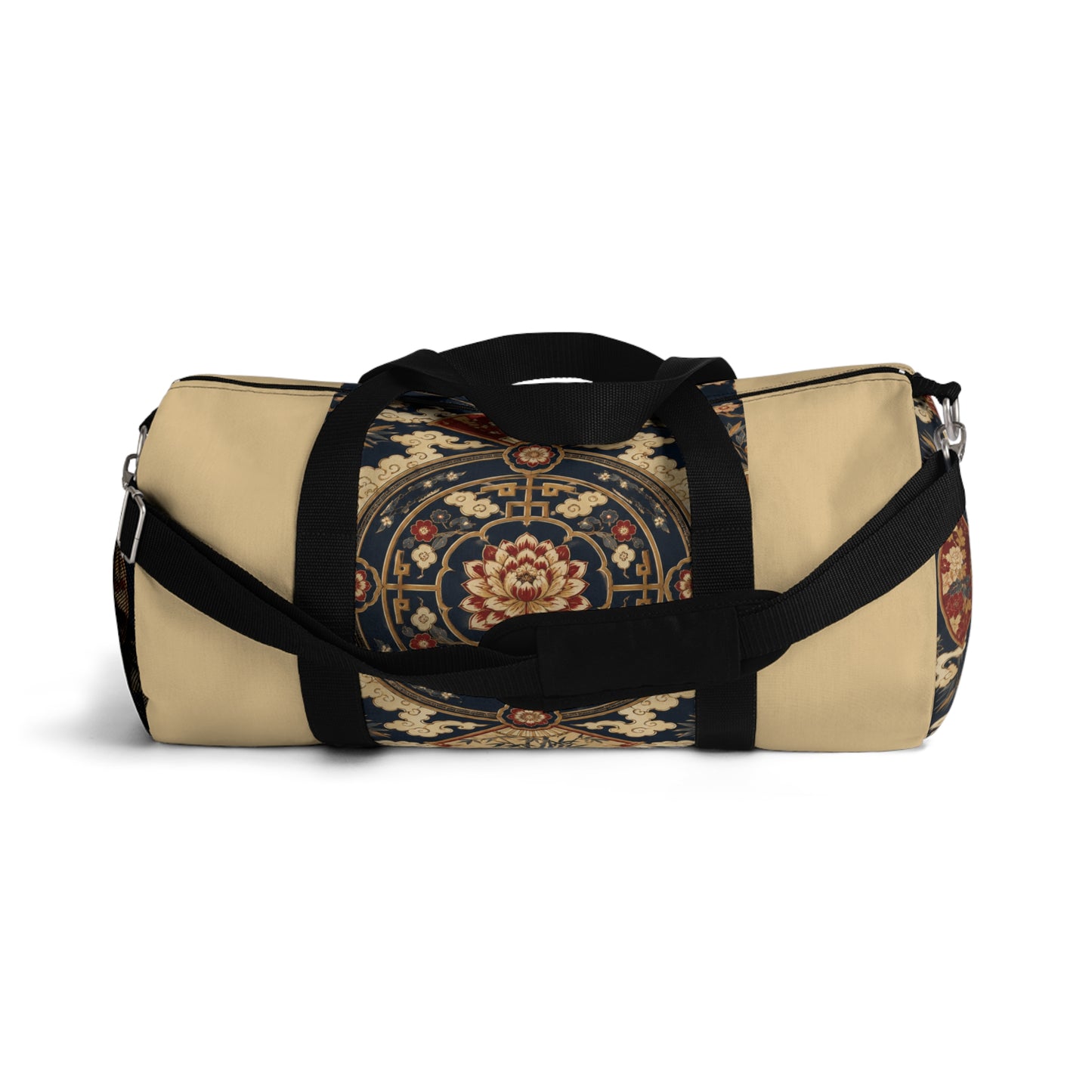 East Asian Mandala Beige Duffel Gym Bag