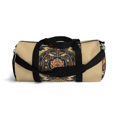 East Asian Mandala Beige Duffel Gym Bag