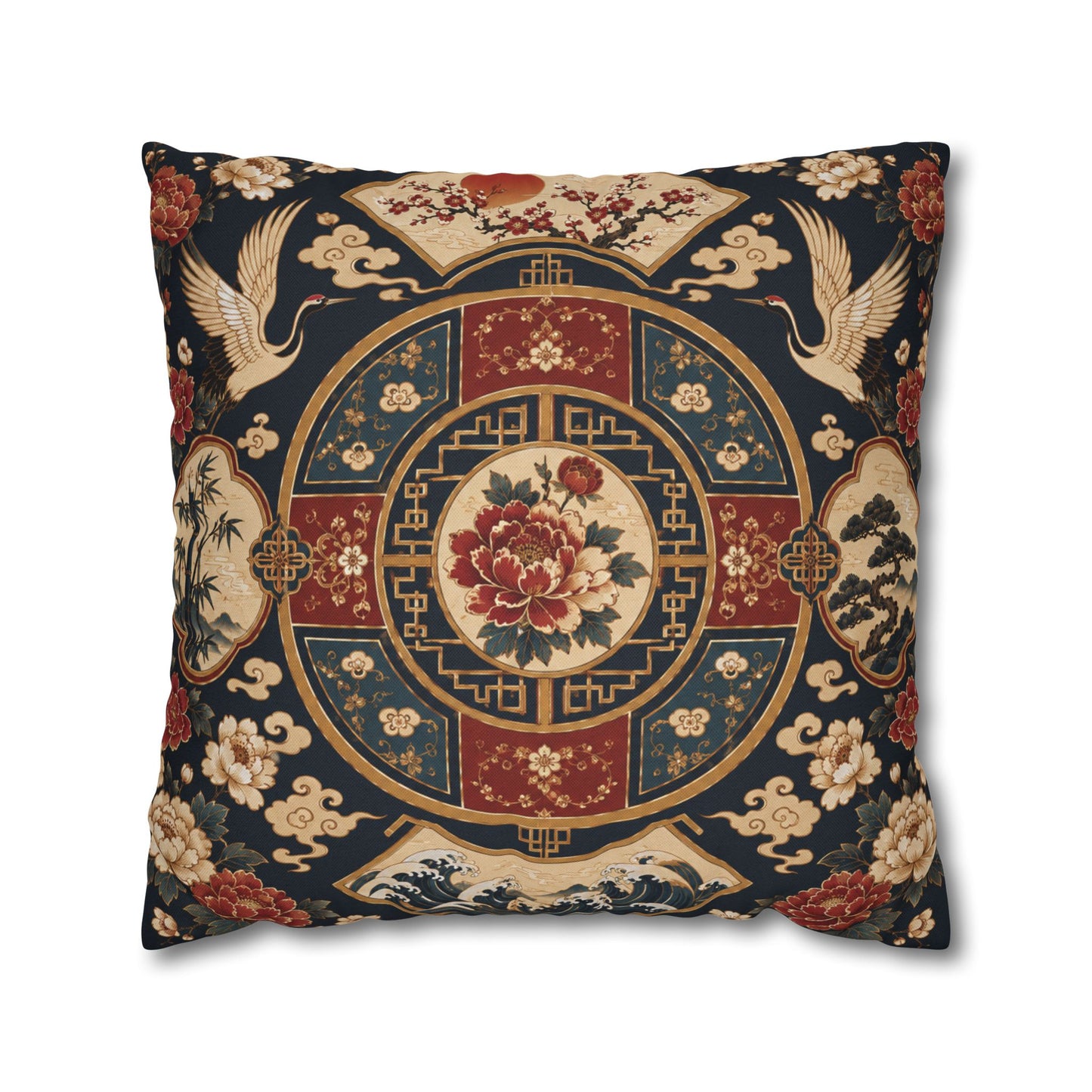 East Asian Oriental Medallion Pillowcase
