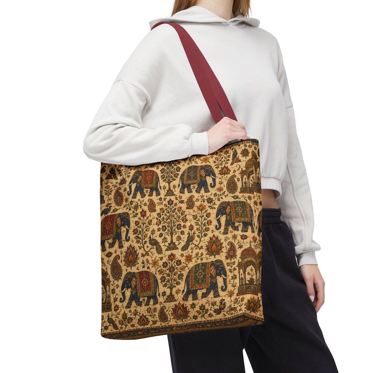 Indian Vintage Traditional Elephant Full Art Tote Bag