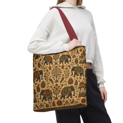 Indian Vintage Traditional Elephant Full Art Tote Bag