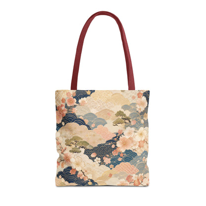 Vintage Japanese Waves & Clouds Painting Full Art Tote Bag