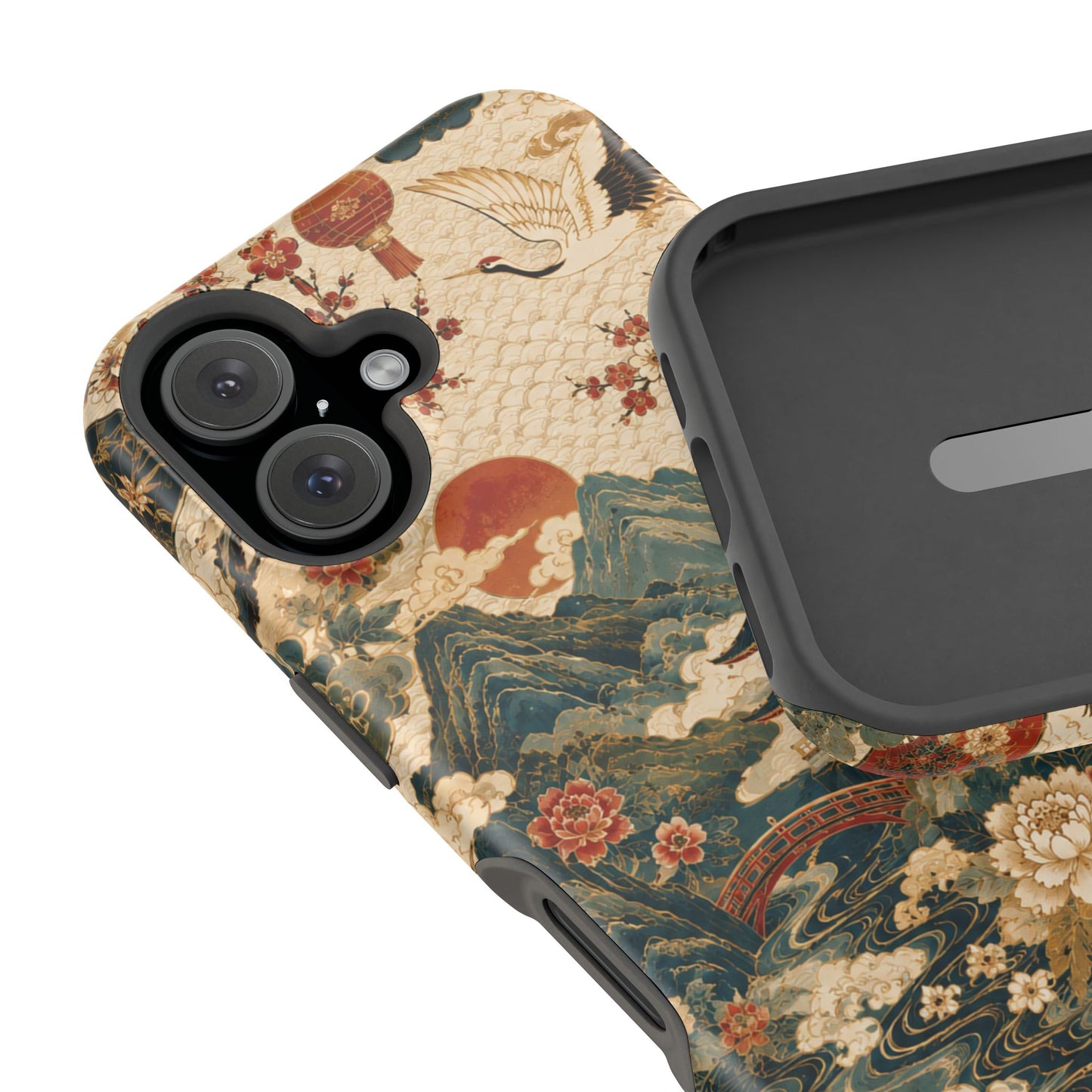East Asian Vintage Landscape iPhone Case | Magnetic Impact-Resistant Case