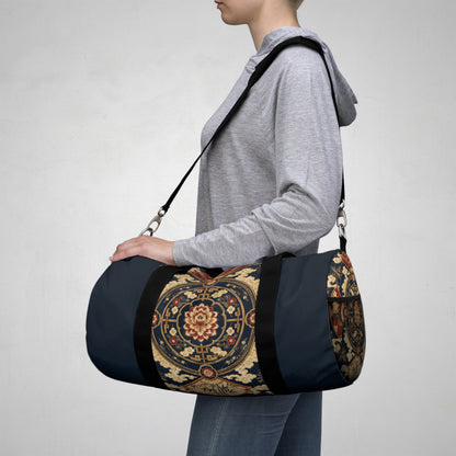 East Asian Mandala Navy Blue Duffel Gym Bag