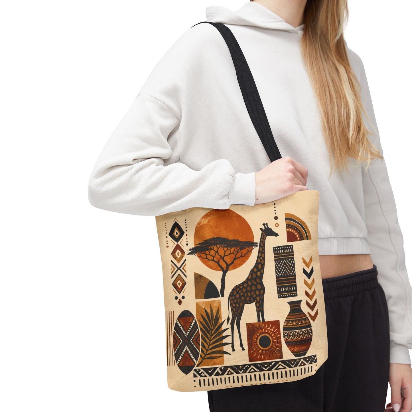 African Safari Giraffe Full Art Tote Bag