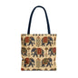 Indian Vintage Traditional Elephant Tapestry Full Art Tote Bag