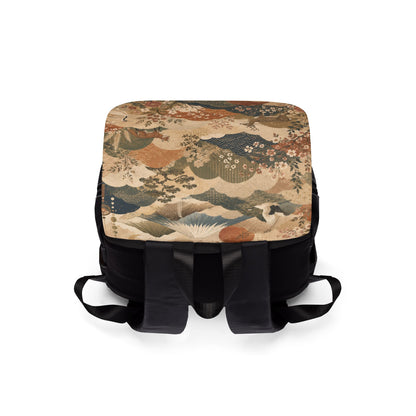 Vintage Japanese Animal Landscape Painting Backpack