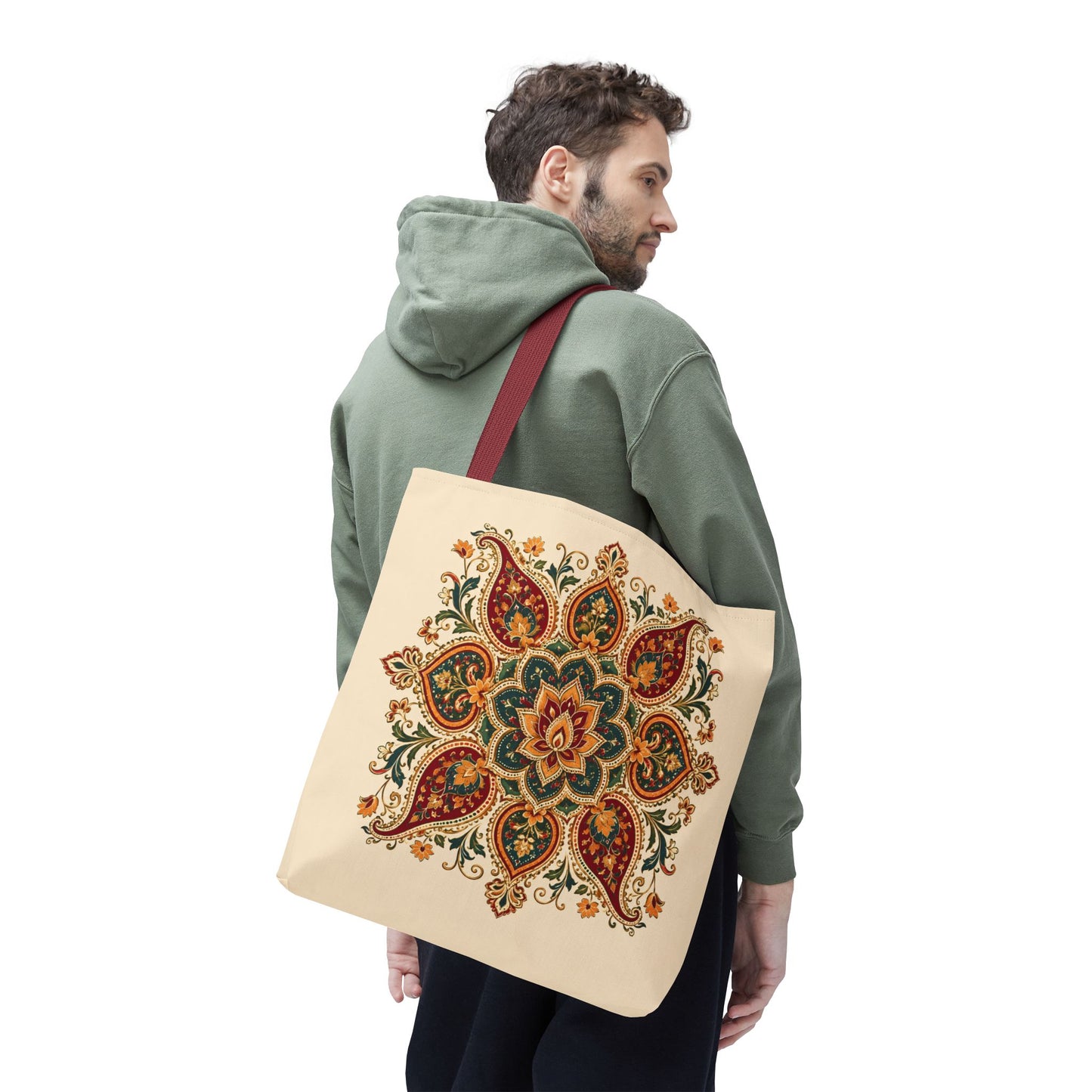 Indian Vintage Floral Mandala Full Art Tote Bag