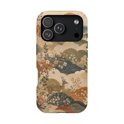 Vintage Japanese Animal Landscape Magnetic Impact-Resistant iPhone Cases
