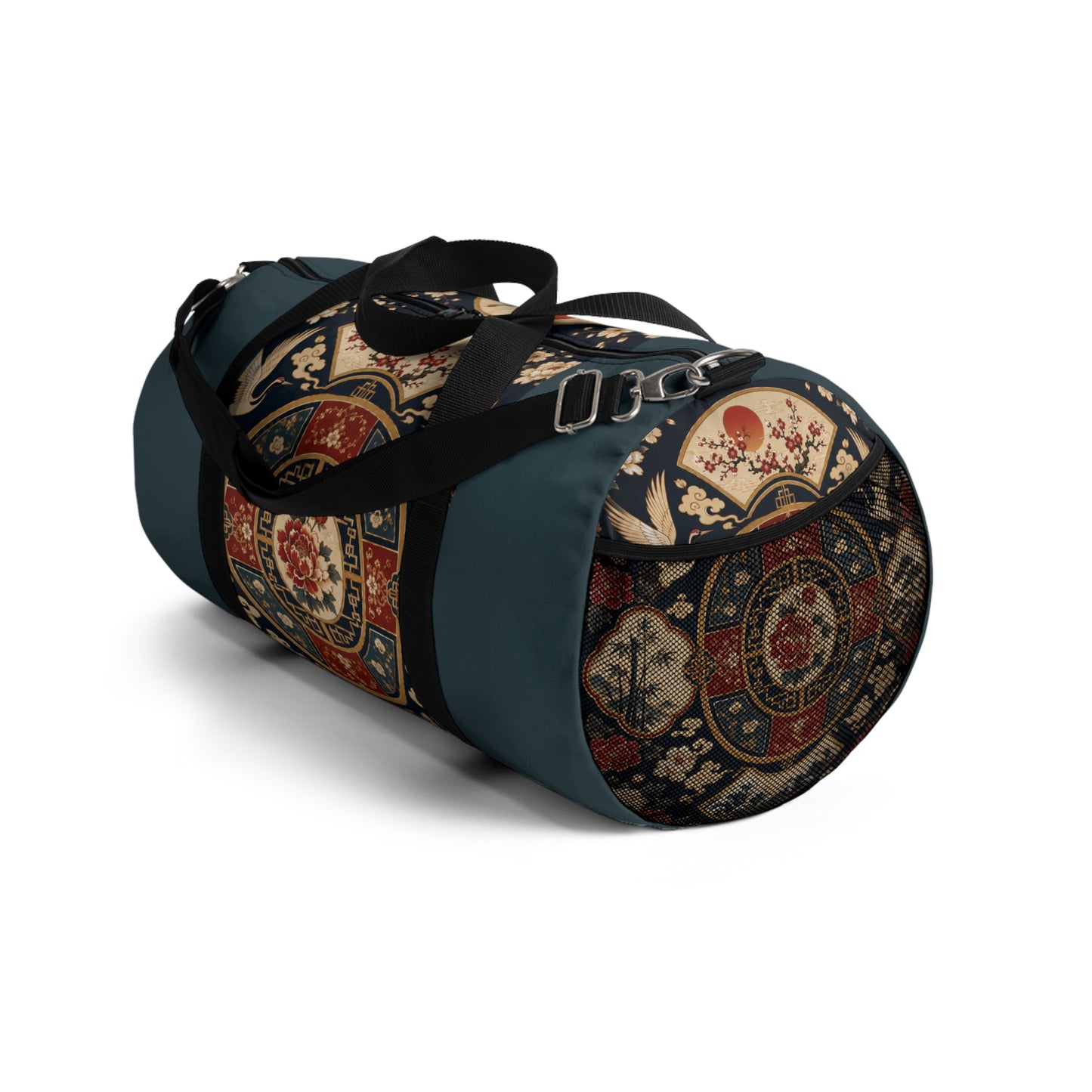 East Asian Oriental Medallion Myrtle Green Duffel Gym Bag