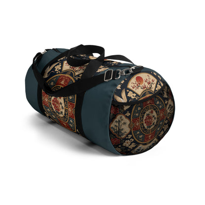East Asian Oriental Medallion Myrtle Green Duffel Gym Bag