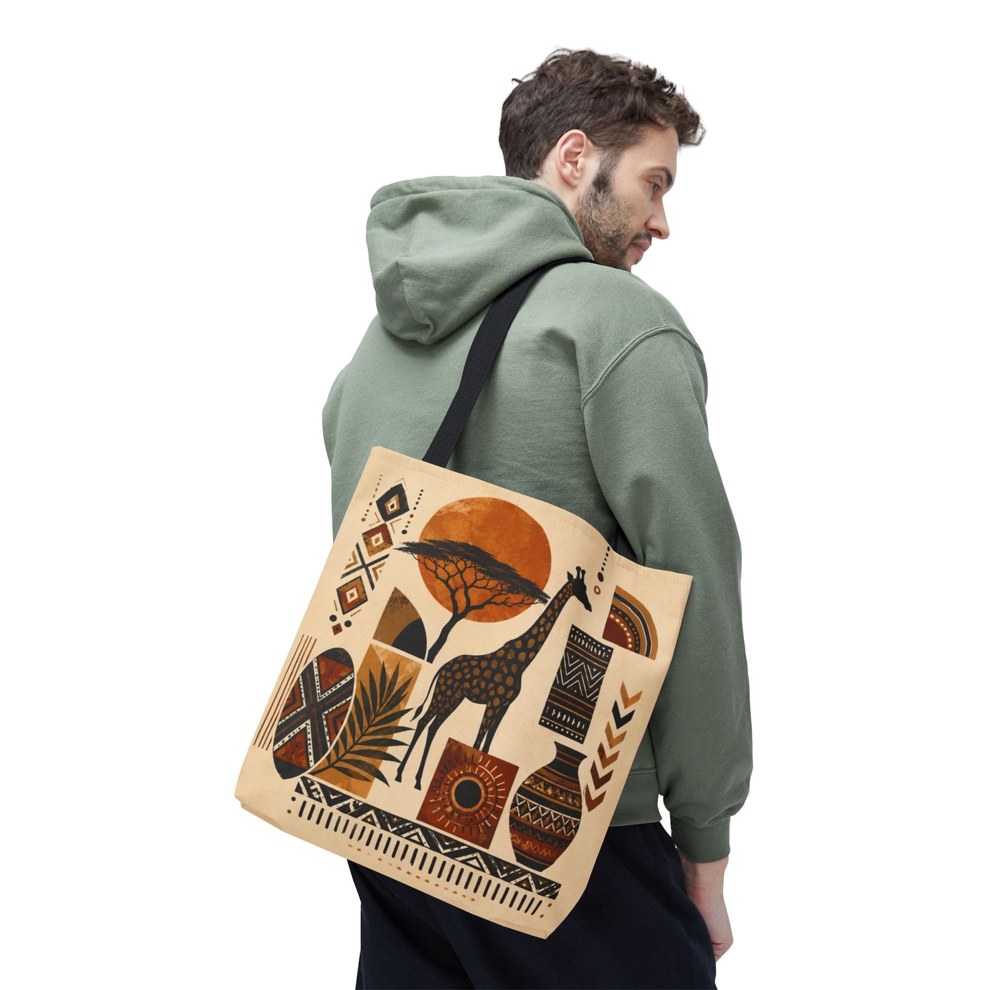 African Safari Giraffe Full Art Tote Bag