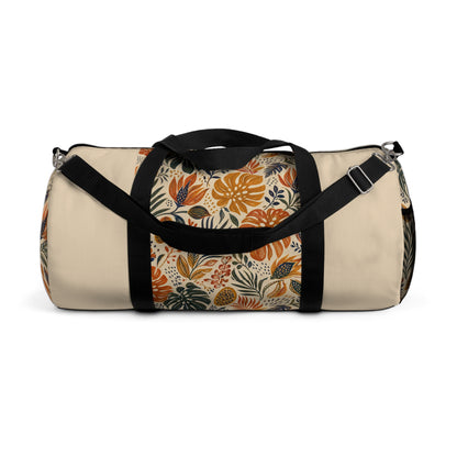 African Tribal Botanical Palm Cream Beige Gym Duffel Bag
