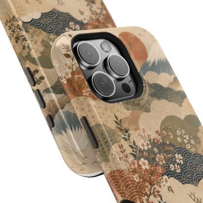 Vintage Japanese Animal Landscape Magnetic Impact-Resistant iPhone Cases