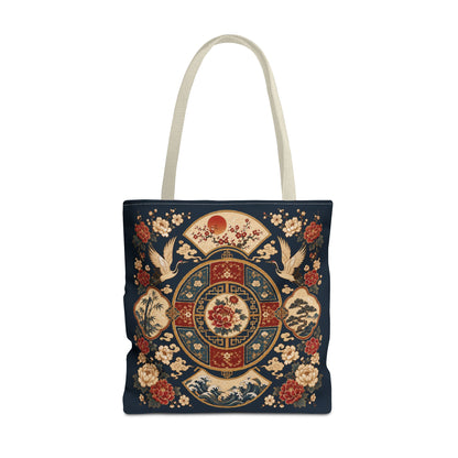 East Asian Vintage Oriental Medallion Full Art Tote Bag