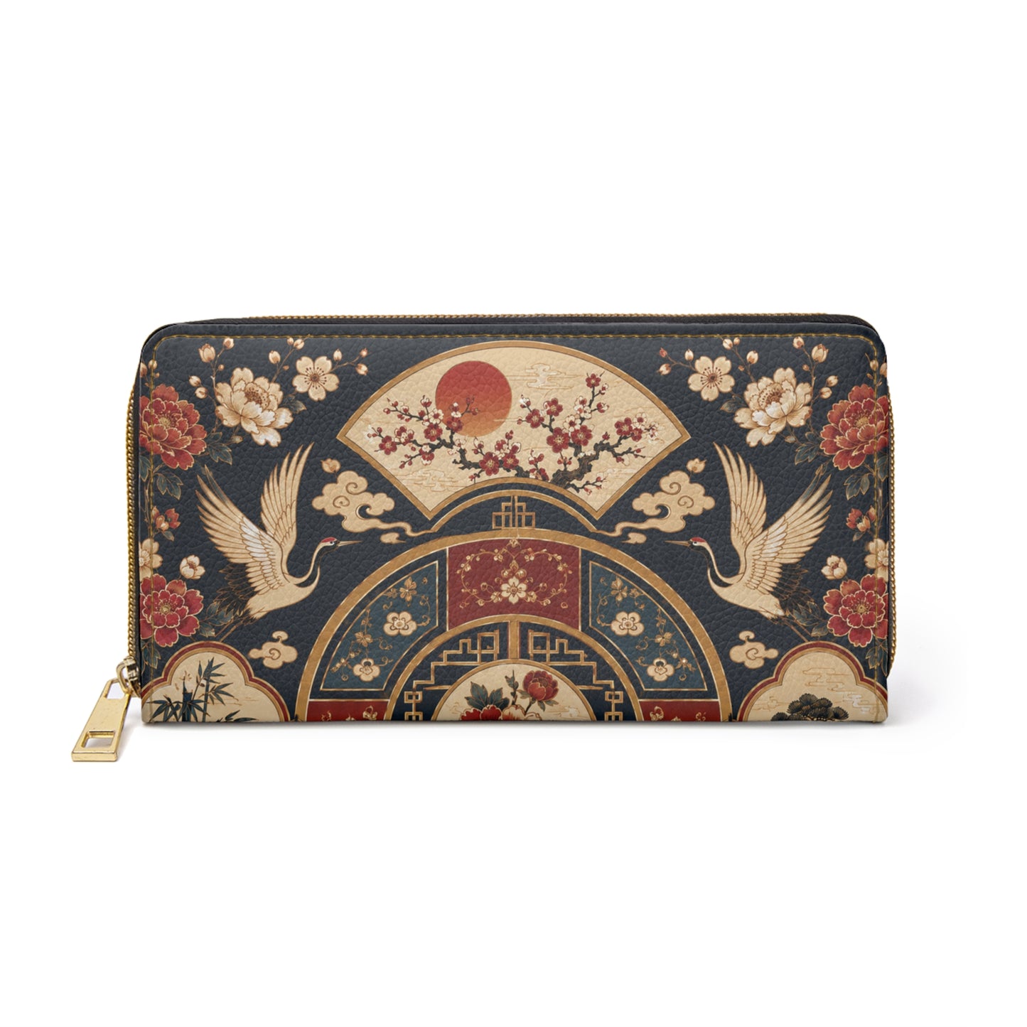East Asian Oriental Medallion Zipper Wallet