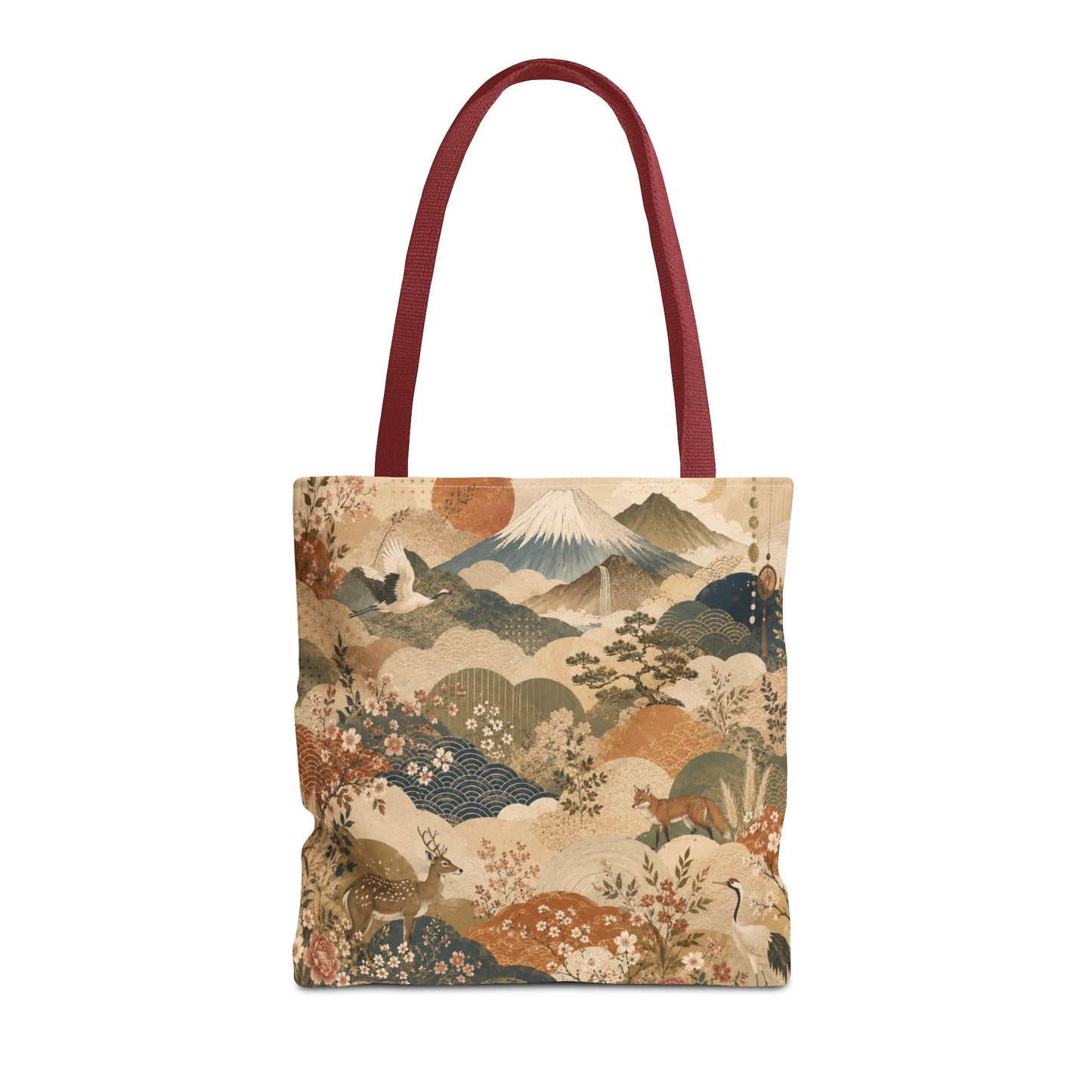 Vintage Japanese Animal Landscape Painting Full Art Tote Bag