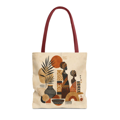 African Silhouette Pattern Full Art Tote Bag