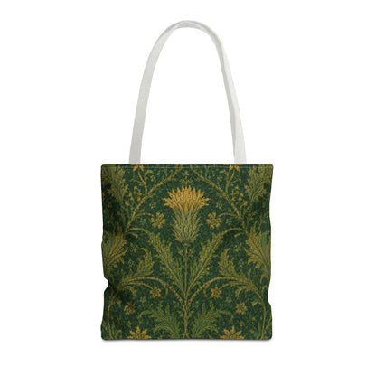 William Morris Forest Green Damask Floral Full Tote Bag