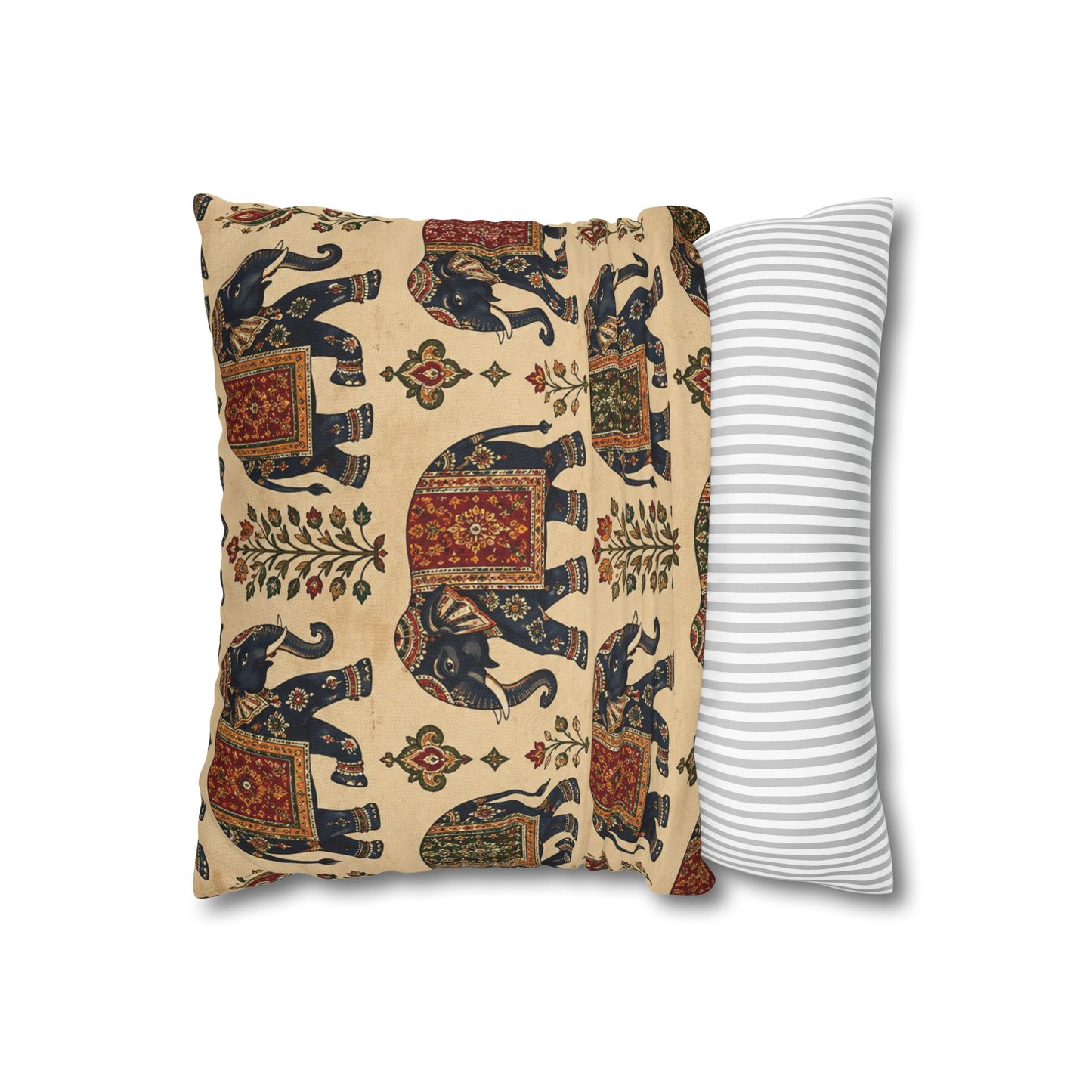 Indian Vintage Traditional Elephant Tapestry Pillow Case Cover
