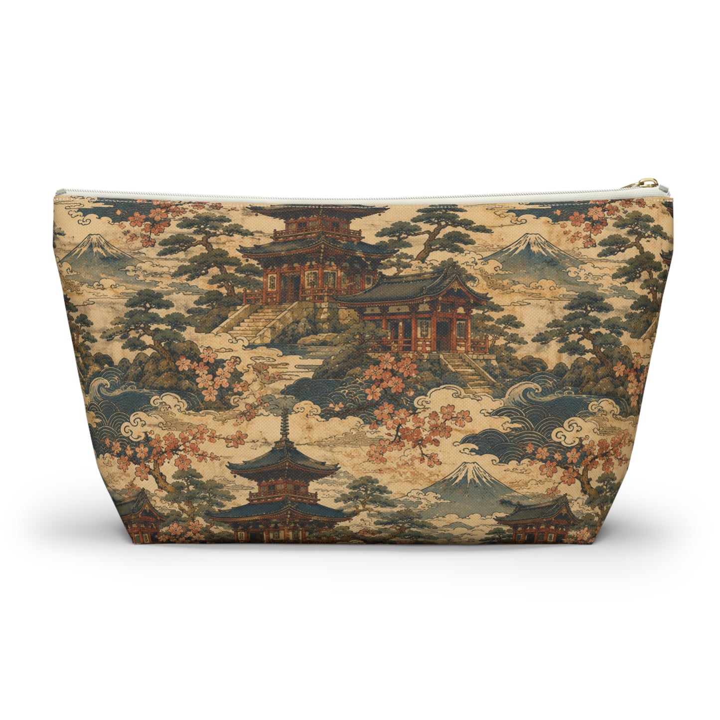 Vintage Japanese Temples Make Up Accessory Bag