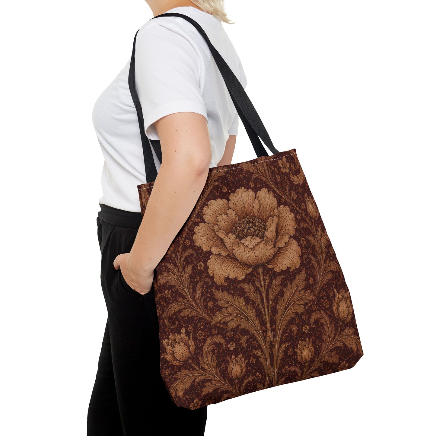 William Morris Floral Damask Rose Full Art Tote Bag