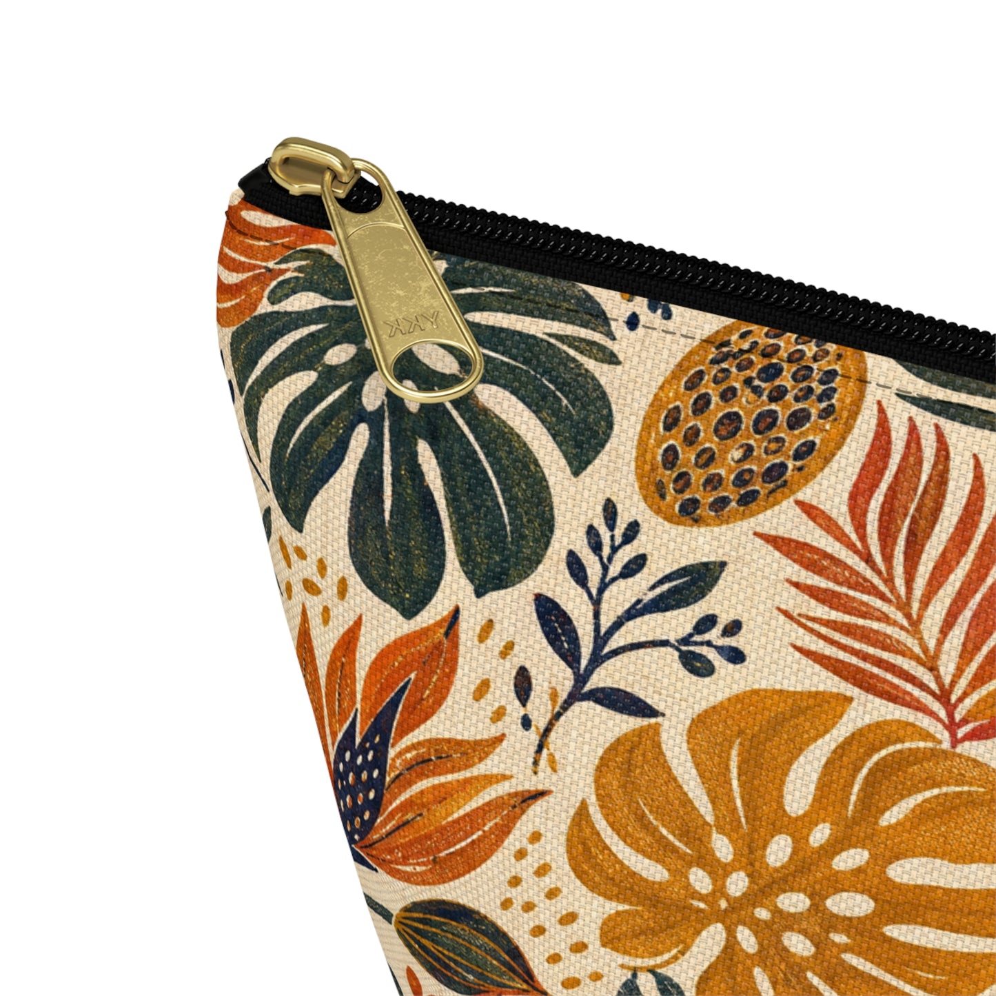 African Tribal Botanical Palm Accessory Pouch Makeup Bag