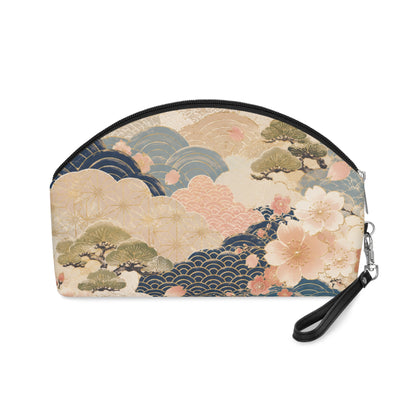 Vintage Japanese Wave & Clouds Painting Cosmetic Makeup Pouch