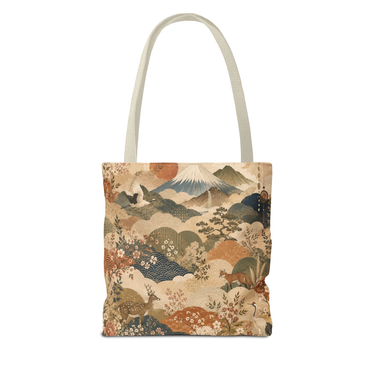 Vintage Japanese Animal Landscape Painting Full Art Tote Bag