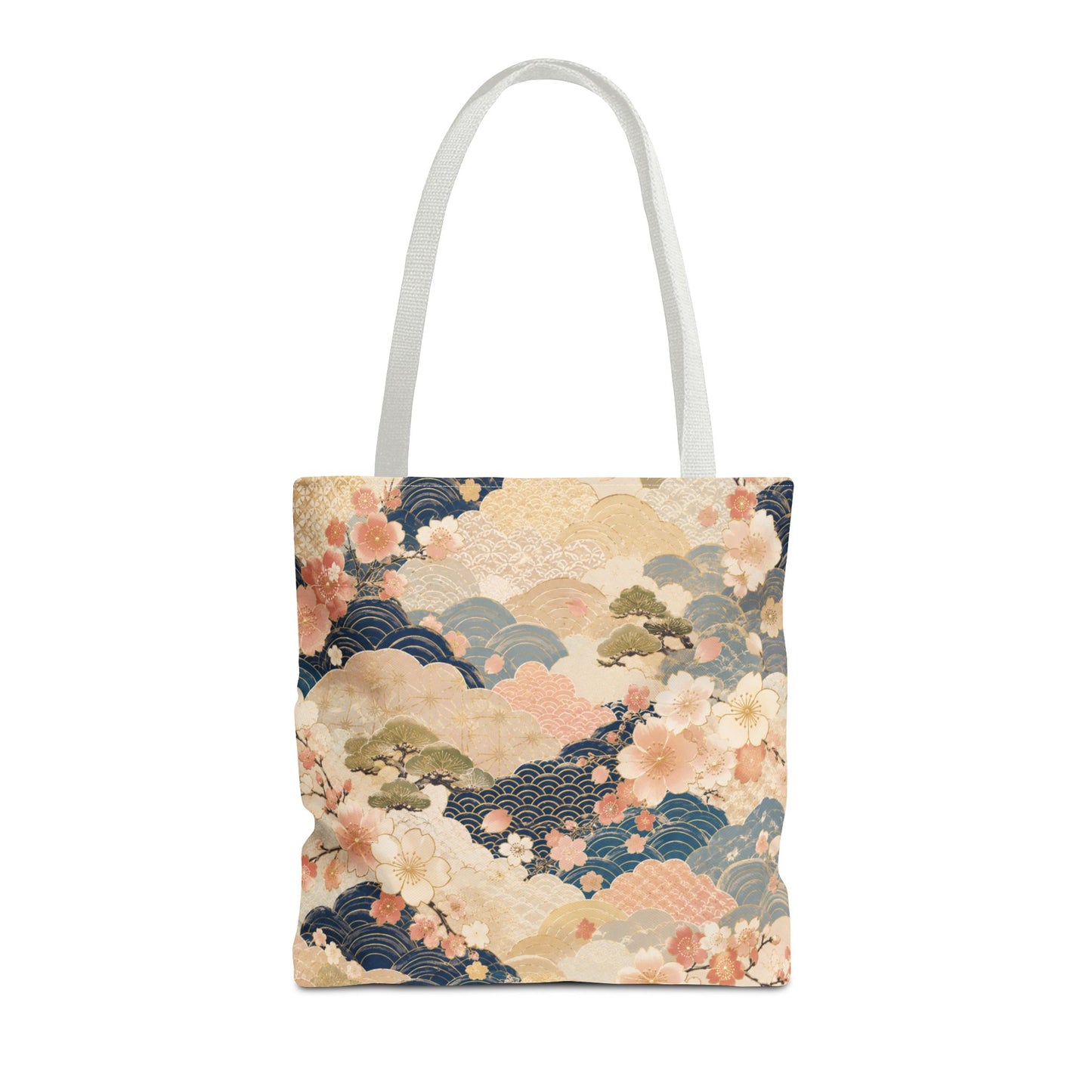 Vintage Japanese Waves & Clouds Painting Full Art Tote Bag