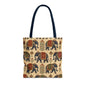 Indian Vintage Traditional Elephant Tapestry Full Art Tote Bag