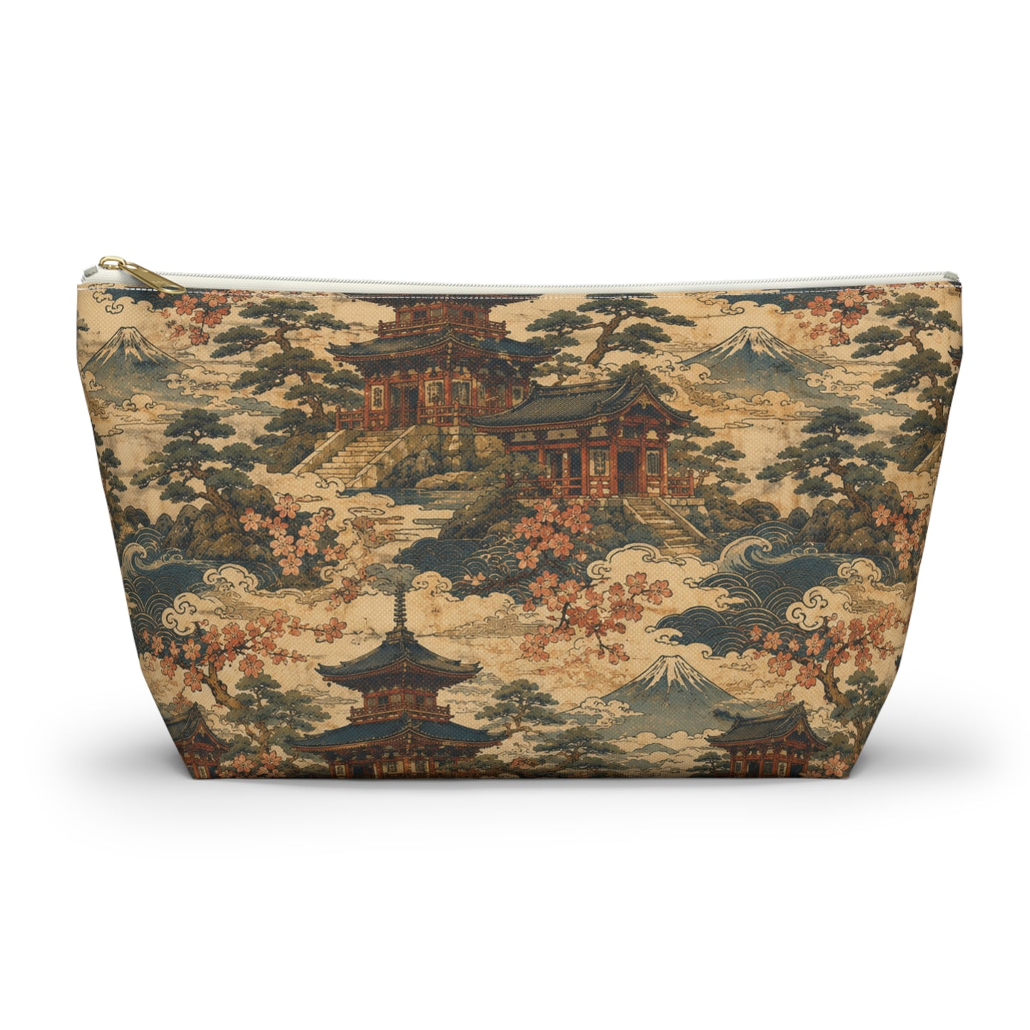 Vintage Japanese Temples Make Up Accessory Bag