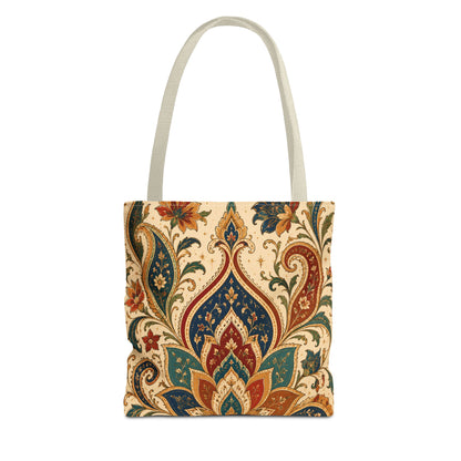Indian Vintage Paisley Floral Full Art Tote Bag