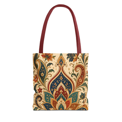 Indian Vintage Paisley Floral Full Art Tote Bag