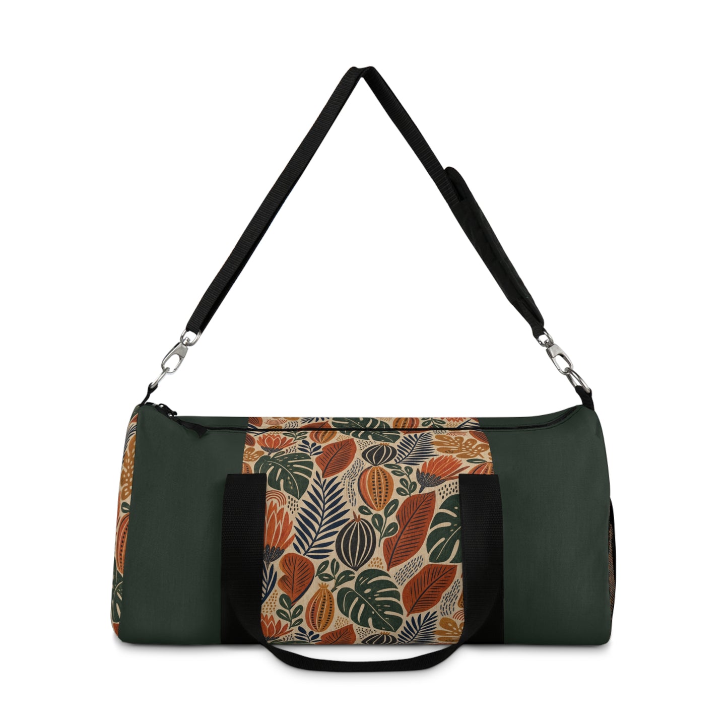 African Tribal Botanical Cacti Leaf Myrtle Green Gym Duffel Bag