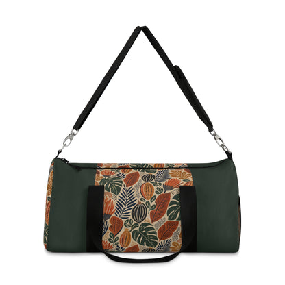 African Tribal Botanical Cacti Leaf Myrtle Green Gym Duffel Bag