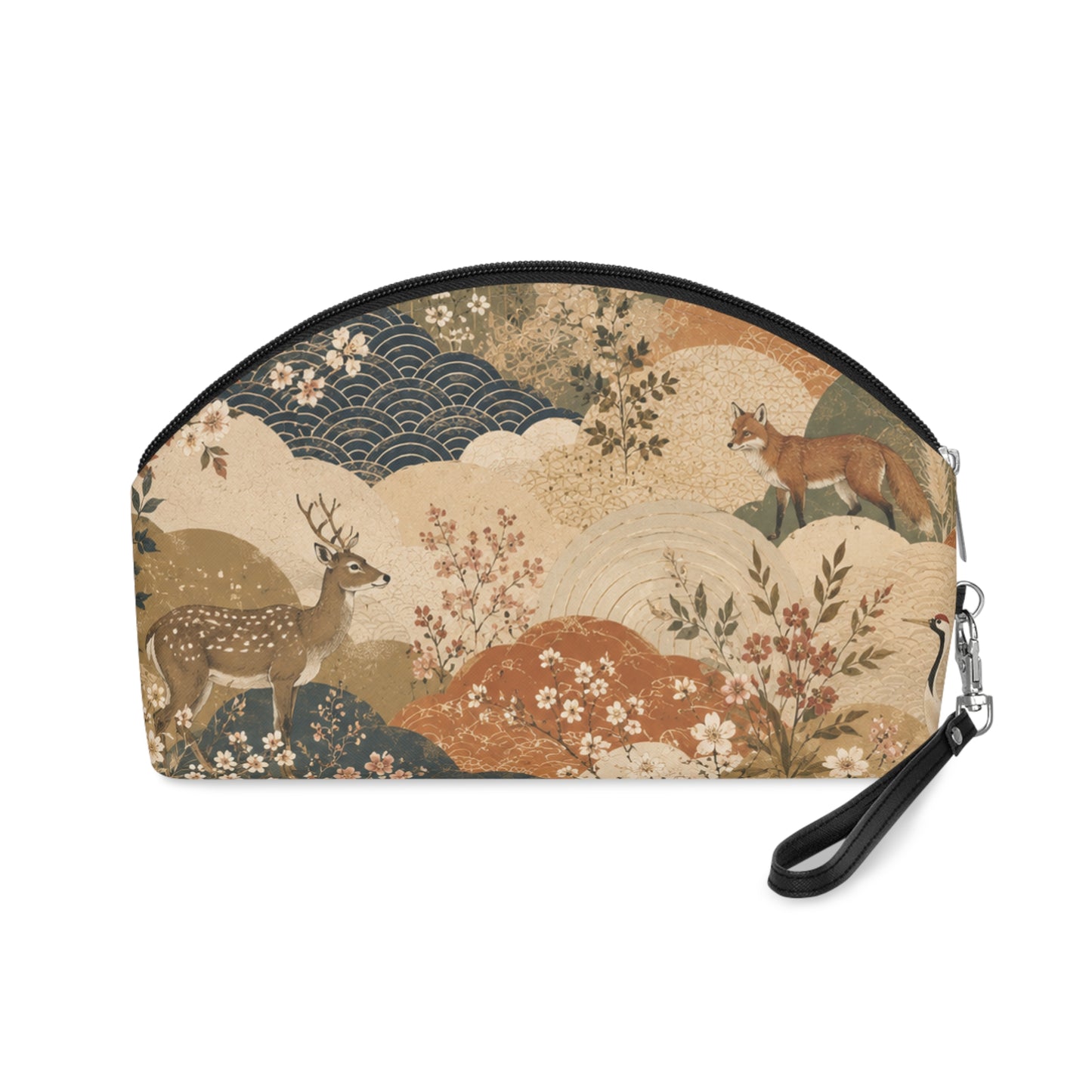 Vintage Japanese Animal Painting Cosmetic Makeup Pouch