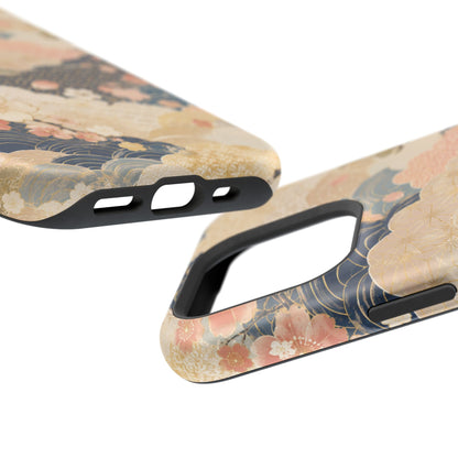 Vintage Japanese Floral Wave Magnetic Impact-Resistant iPhone Cases
