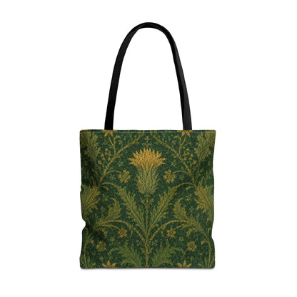 William Morris Forest Green Damask Floral Full Tote Bag